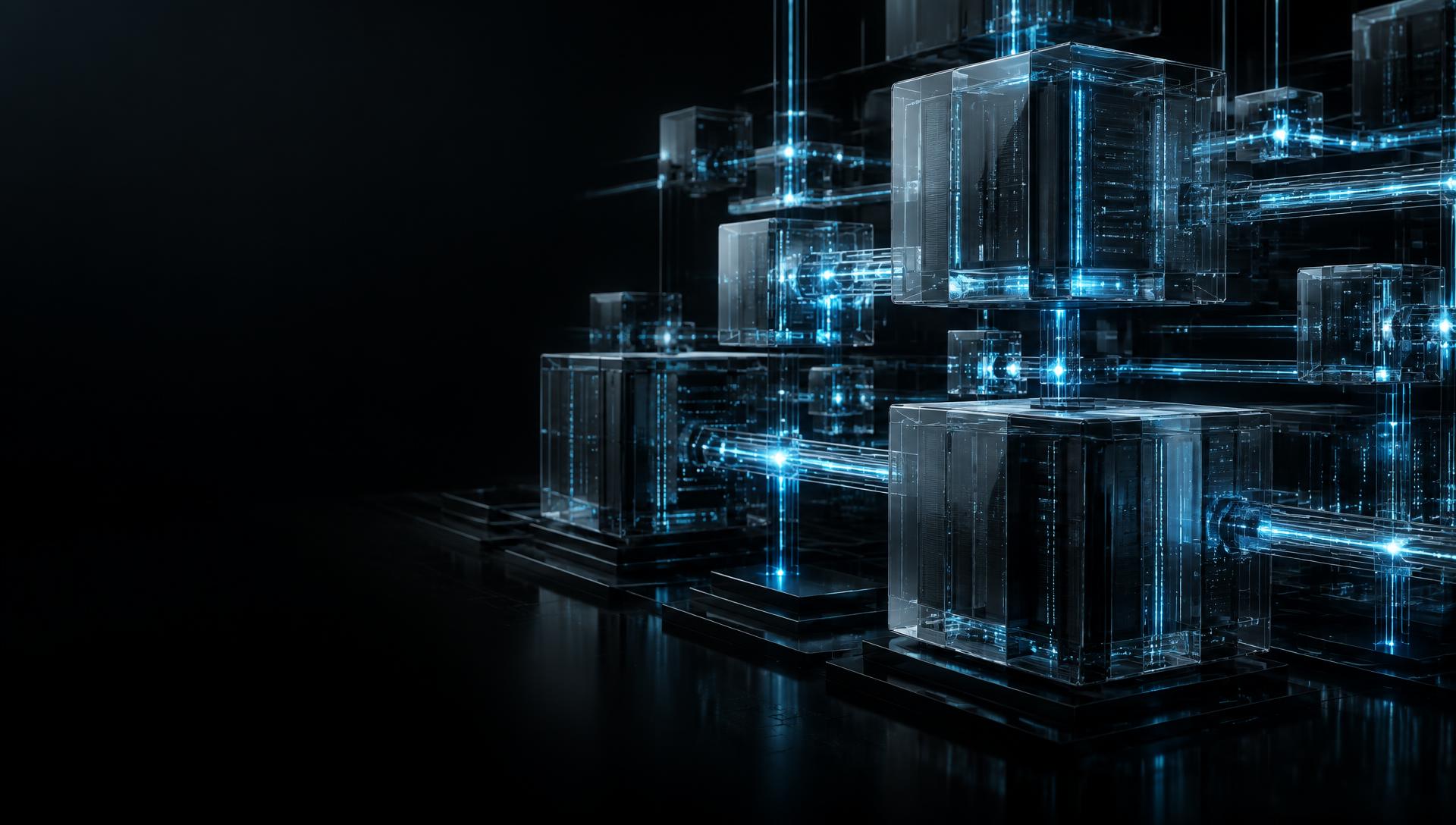 Architecture de données connectées par des flux lumineux